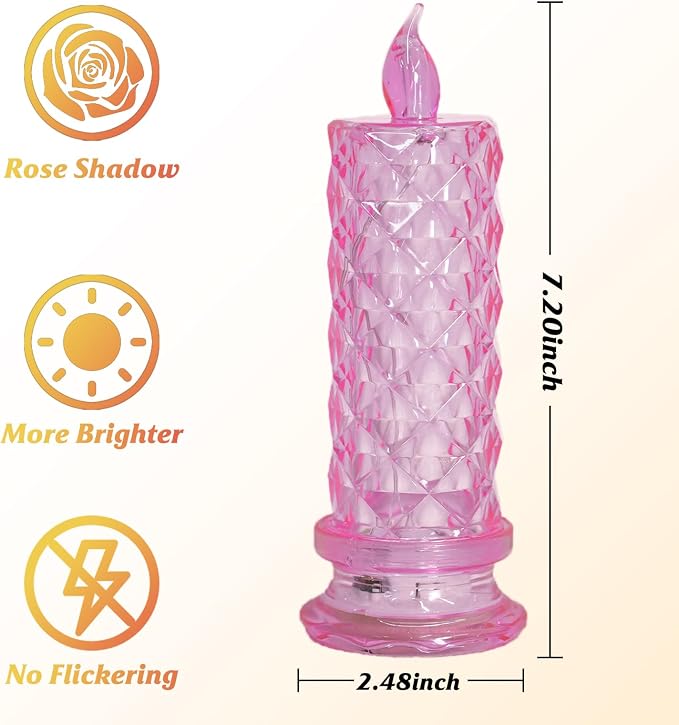 SupBri 4PCS Rose Halo LED Flameless Candles, Valentines Anniversary Wedding - Image 5