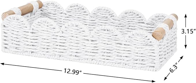 CubesLand Toilet Paper Storage Basket Organizer, Small Wicker Decor Basket | - Image 3