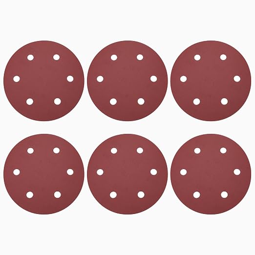 HARFINGTON 15 Pcs 9 Inch Sanding Discs 320 Grit Red Aluminum Oxide 6 Hole | by HARFINGTON