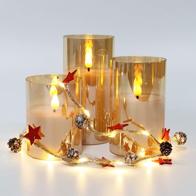 Rhytsing Gold Glass Battery Operated Candles - Image 8