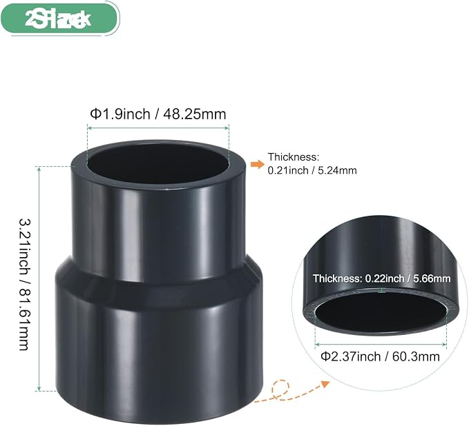 M METERXITY 2-Pack UPVC Reducer Pipe Fitting - Image 3