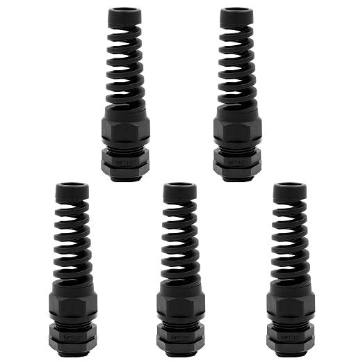 Strain Relief Cord Connector, LISTENJIALE 5Pcs NPT 1/2" Waterproof Cable Gland by LISTENJIALE