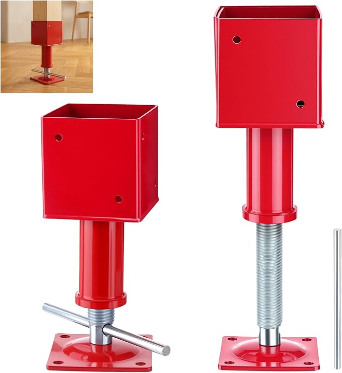 4.5"x4.5" Adjustable Screw Jack Post Floor Support 25000LB Capacity 2 Pack | by Unknown