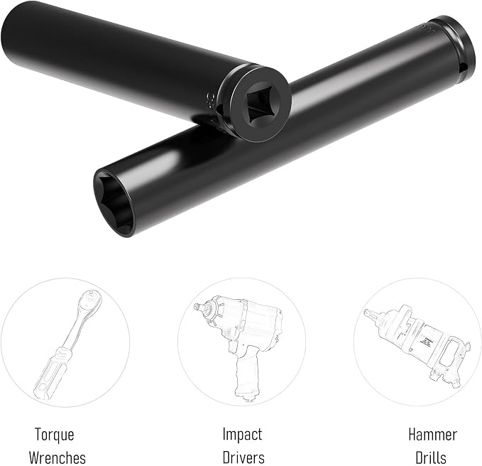 1/2" Drive Socket Set, 18mm Deep Impact Socket, Heat-Treated CR-V Steel - Image 5