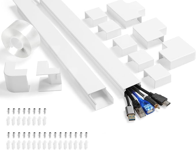 157in Cord Covers for Wires on Wall, Large Wall Wire Hider Kit, Cable Covers by YCLYC