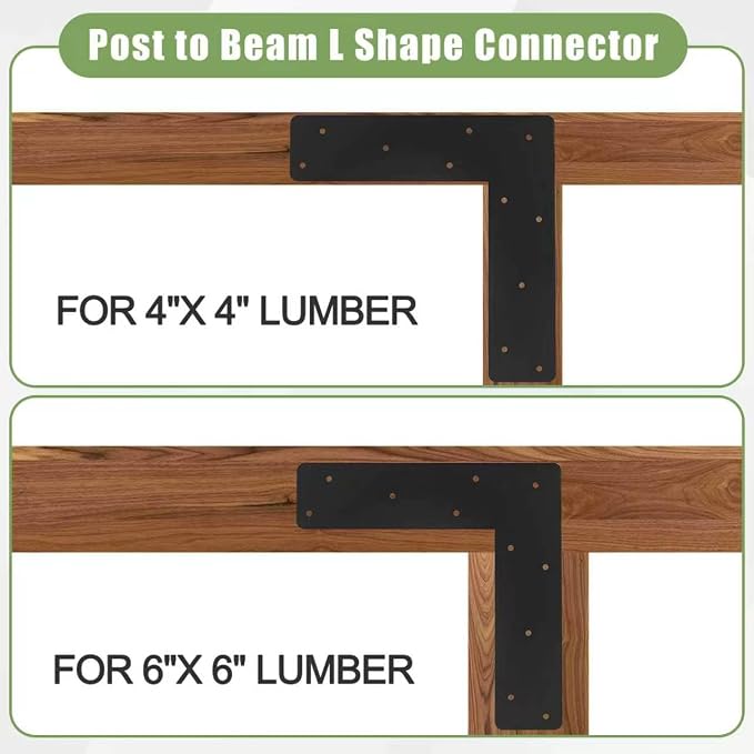 4Pcs 11.8"x3" L Shape Flat Brackets|Thickness 0.12" Mending Plates| | 90 ° - Image 4