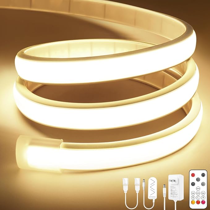 Lamomo COB LED Strip Lights, 16.4Ft Natural White Dimmable Self-Adhesive Led by Lamomo