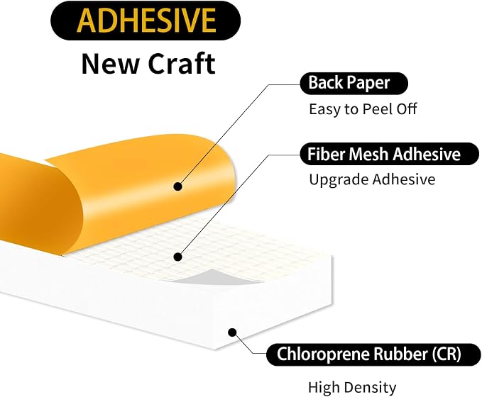 Weather Stripping, High Density CR, Strong Adhesive, 1/2 in x 1/4 in x 13Ft | - Image 5