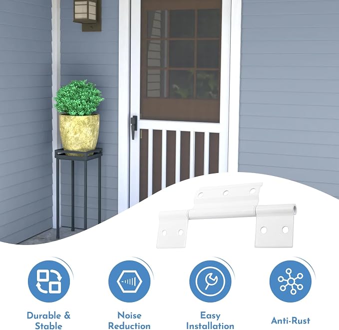 3Pack Screen Door Hinges, Aluminum 1/8 in. Grooved Center - Image 4