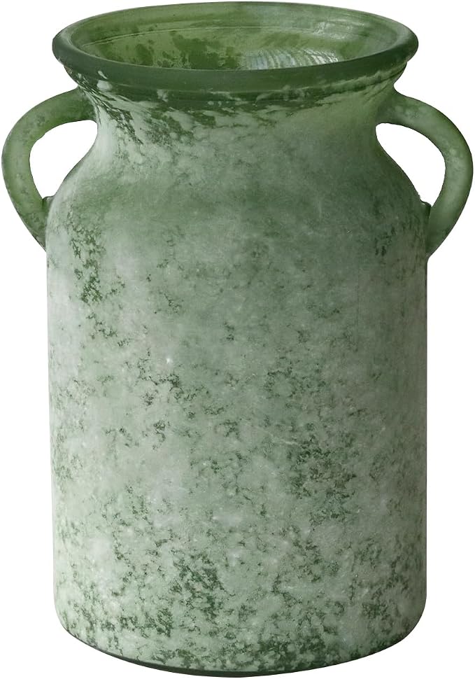SHMILMH Glass Flower Vase with Handle – 8 Inches Rustic Imitation Ceramic Vase by SHMILMH