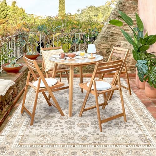 6'6" x 10'Durable Vinyl Rugs for Living Room, Vintage Floral Pattern for Dining by FeelLifeEnjoyLifelmmerseYourselfInLife