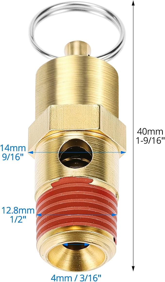 QWORK Brass Pressure Relief Valve - Image 6