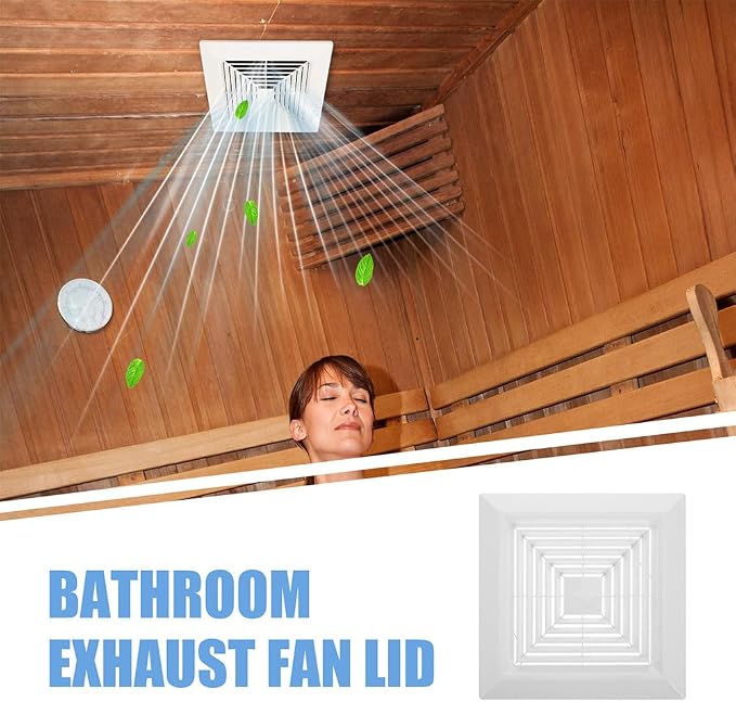 White Square Bathroom Exhaust Fan Cover - Image 8
