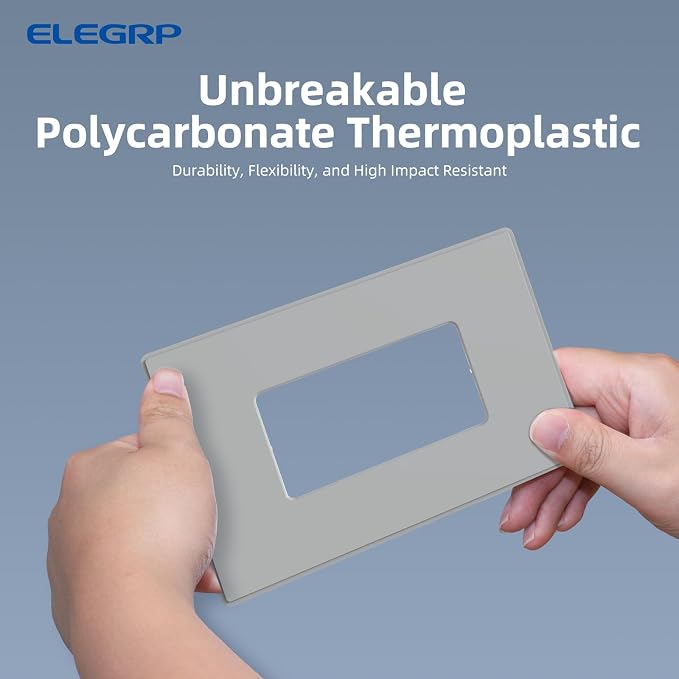 ELEGRP 1-Gang Screwless Decorative Wall Plates, Mid-Size Unbreakable - Image 4