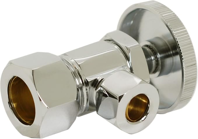 Westbrass A105-05 Round Handle Angle Stop Shut Off Valve, 1/2" Copper Pipe Inlet - Image 2