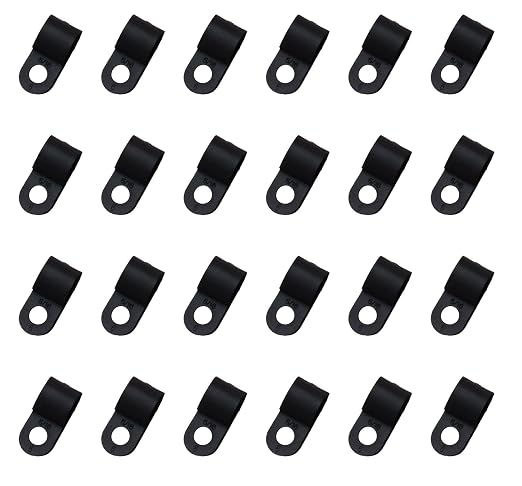 SOWAKA 50 Pcs Cable Clamp 1/8 Black R Type Nylon Screw Mounting Cable Fastener by sowaka