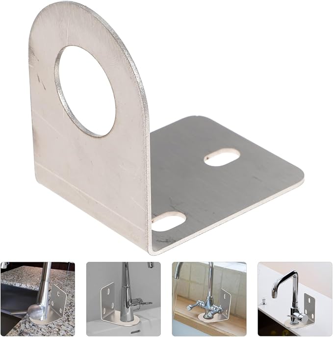 Angoily 1 Set Faucet Bracket, Wall Mounting Rack 1/2 Inch L Bracket Wrench Sink - Image 7