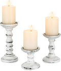 Wood Candle Holders for Pillar, Table Centerpiece, Tall Shabby Chic Decor by CANDELDO