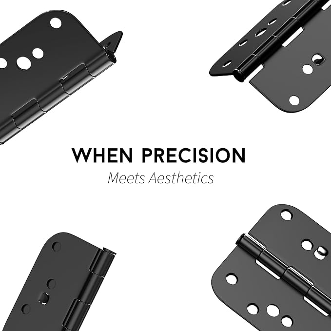 goldenwarm Black Door Hinges 4inch 3 Pack Security Door Hinges, - Image 6