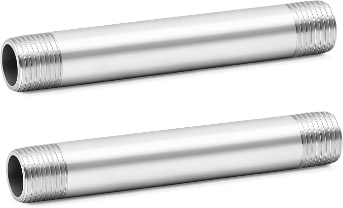 ChillWaves 304 Stainless Steel Pipe Fitting, Nipple Cast Pipe 1-1/4" NPT Male x by VisittheCHILLWAVES