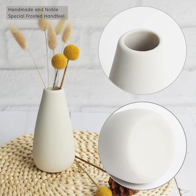 YANLING 6 Pack Small White Vase - Image 4