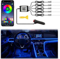 Interior Car LED Lights, 5 in 1 RGB Car Ambient Lighting Kit, APP Control | 275 by QVEVDACAR