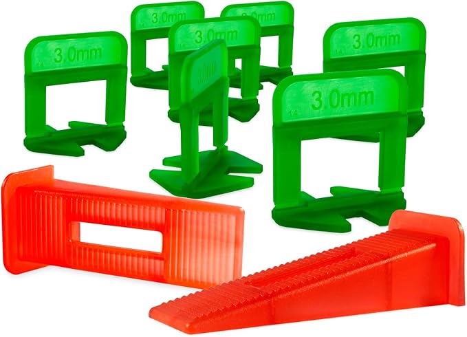 Tile Leveling System – 300 Tile Spacers & 300 Reusable Wedges – Perfect by EMAISTORE