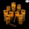 Flameless Candles Battery Operated Candles Birch Effect 4" 5" 6" 7" 8" 9" Set by Vinkor
