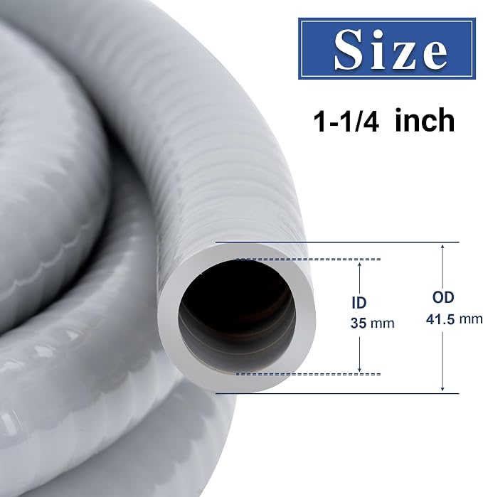 1-1/4 Inch 25 FT Liquid-Tight Conduit and Connector Kit | Non Metallic Flexible - Image 2