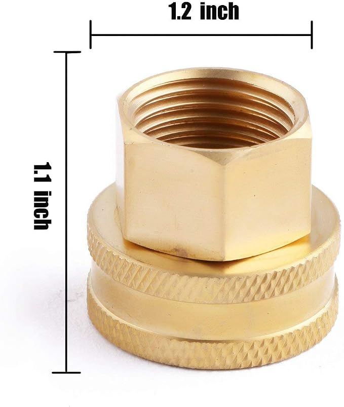 (6 Pack Lead-Free Brass Garden Hose Threaded 3/4 to 1/2 NPT Fitting Connect - Image 4