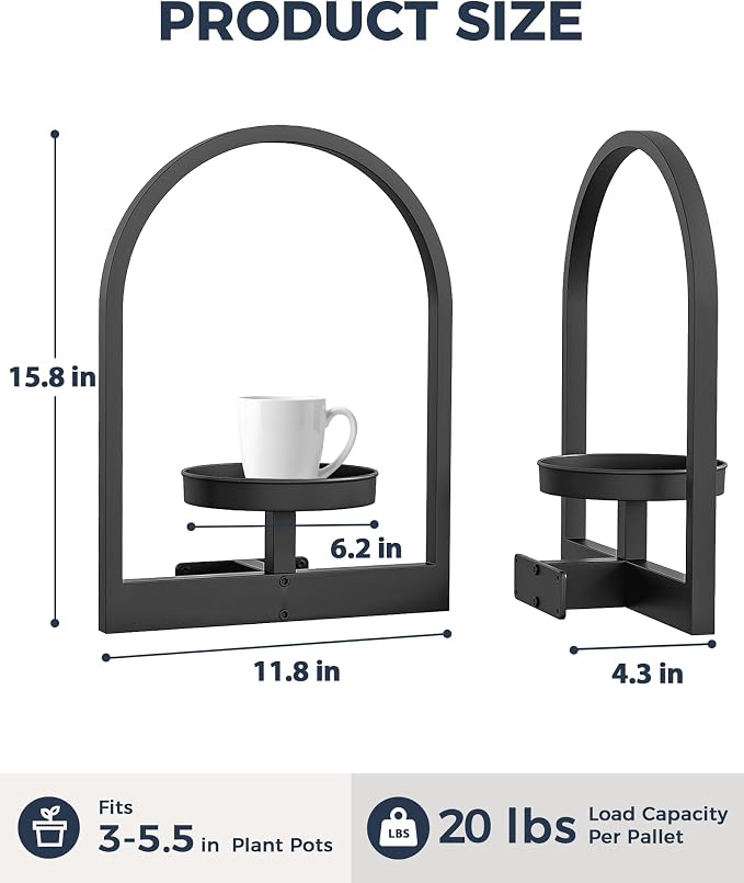 Bamworld Wall Plant Holder Plant Stand Indoor Wall Planters Round | Wall - Image 3