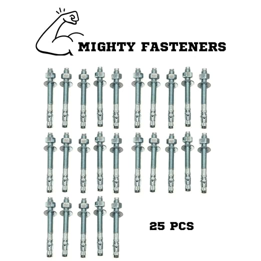 MIGHTY FASTENERS Zinc-Plated Steel Wedge Anchors, 5/8" X 6" - Image 3