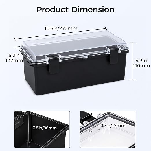 Junction Box IP67 Waterproof Electrical Box ABS Plastic Hinged Shell - Image 3