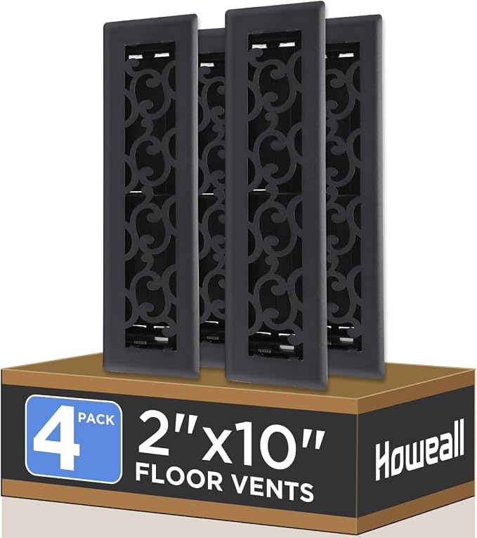 Howeall 2x10 Inches 4 Pack Heavy Duty Walkable Floor Register by Howeall
