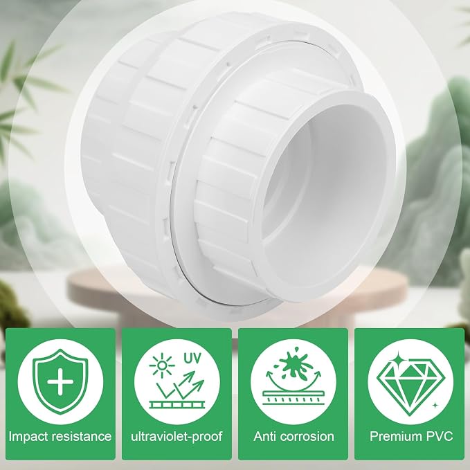 4" PVC Union Coupling Pipe Fitting 4Inch PVC Slip Union PVC Adapter Coupling - Image 4