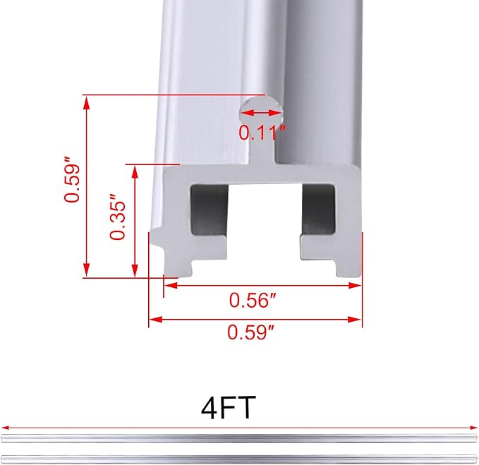 8 FT Aluminum Sliding Screen Door Track, Bottom Track Replacement - Image 2