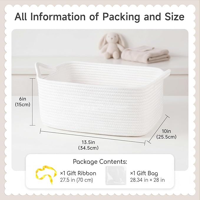 OIAHOMY Cotton Rope Gift Basket Empty - Image 2