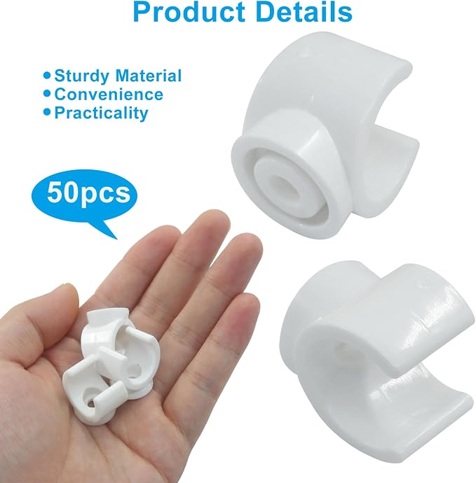 50 Pack 3/4 Inch Pipe Clamp, 20mm U-Shaped | Plastic PEX Clips, Pipe Hangers - Image 5