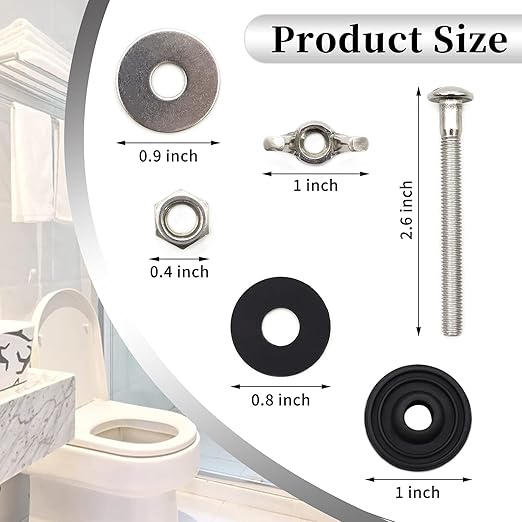Universal Toilet Tank to Bowl Bolts Kit, Heavy Duty Toilet Bolts, Waterproof - Image 3