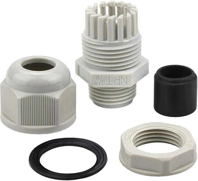 XHF 50 Pcs 3/8" IP68 Strain Relief Nylon Cord Grip Waterproof NPT Cable Glands - Image 4