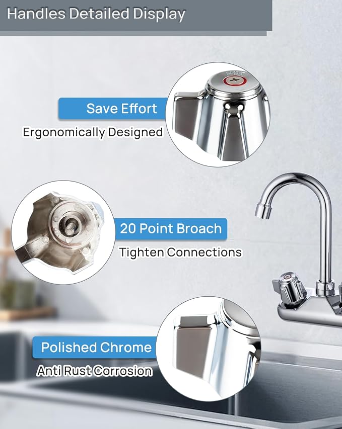 2 Pcs Commercial Faucet Handle Replacement Kit Outdoor Faucet Handles 0.43 - Image 3