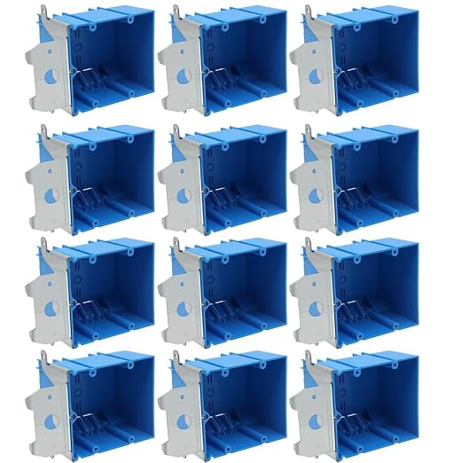 Adjustable 2 Gang Electrical Box, 34Cu in, 12 Pack, ETL Listed | Features 34Cu by XGGYA