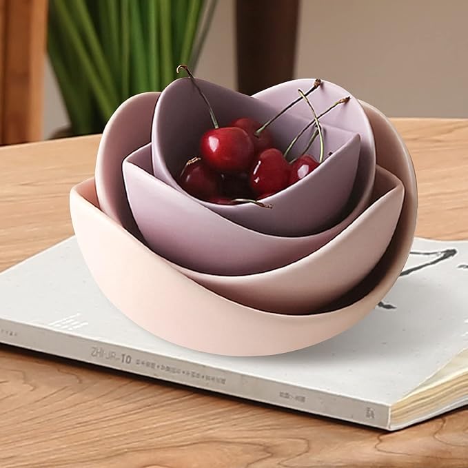 Notakia Salad Decorative Bowls Lotus Shaped Pasta Bowls Dishwasher Safe - Image 2
