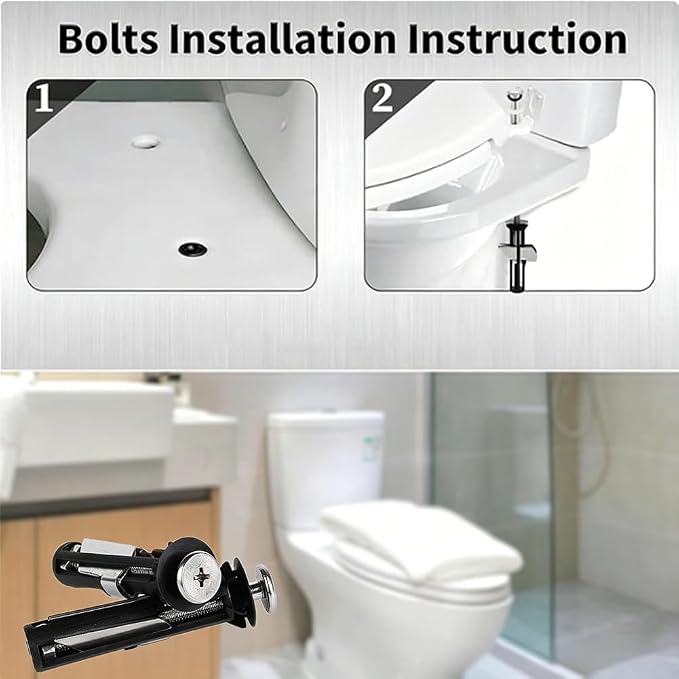 2027 New Toilet Seat Bolts, Heavy Duty Toilet Seat Fastener Bolt Kit - Image 2