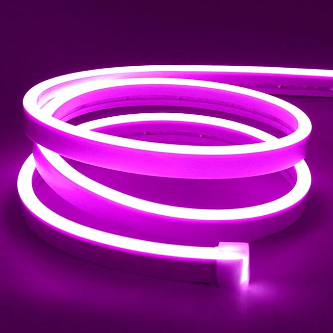 Lamomo LED Neon Lights Purple, 12V 0.39In/Cut Silicone Waterproof DIY Led Strip by Lamomo