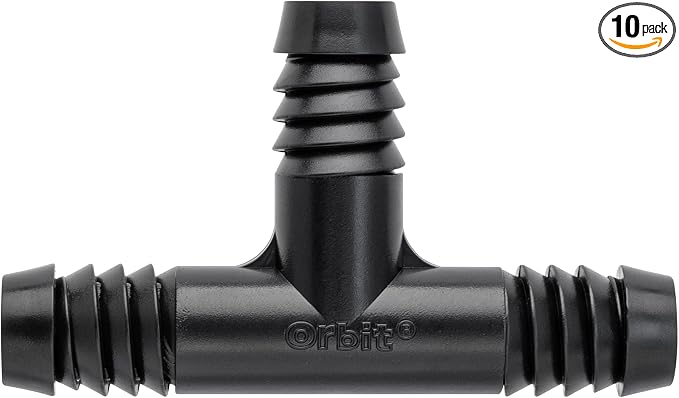 10-Pack Orbit Barbed Tee for 1/2" Riser Flex or Funny Pipe Sprinkler Tubing by Orbit