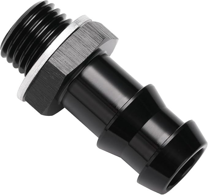 M14x1.5 Male Metric to 1/2 Barb Fuel Pump Inlet Adapter Fitting Aluminum Black - Image 3