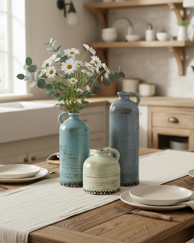 Modern Pottery Vase Set of 3 - Image 6