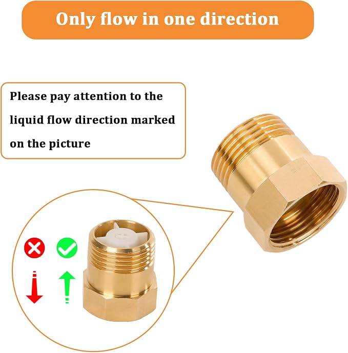 2Pcs One Way Brass Check Valve Non Return 1" Female to 1" Male Thread Backflow - Image 4