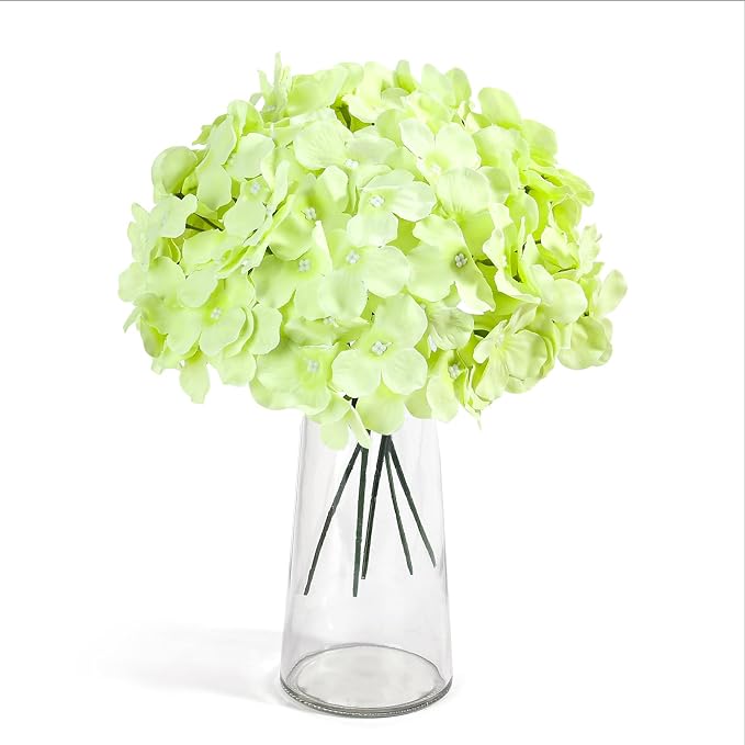 Auihiay 64Pcs Green Hydrangea Flowers, Silk Hydrangeas | - Image 2